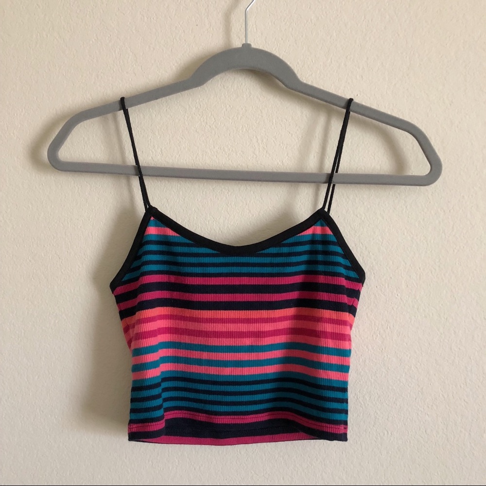 Topshop Petite Striped Camisole Top
